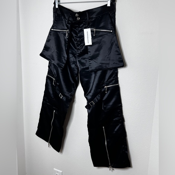 NWT Youths In Balaclava Black Nylon Cargo Cropped Pants in Mens Sz XL - Picture 1 of 13